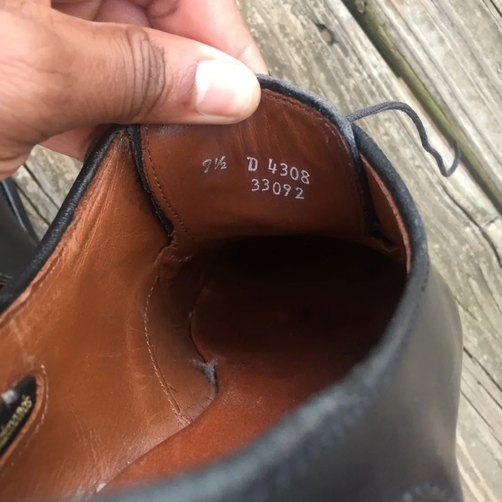 Allen Edmonds Lasalle Derby Black Shoes 9.5 - Picture 8 of 8